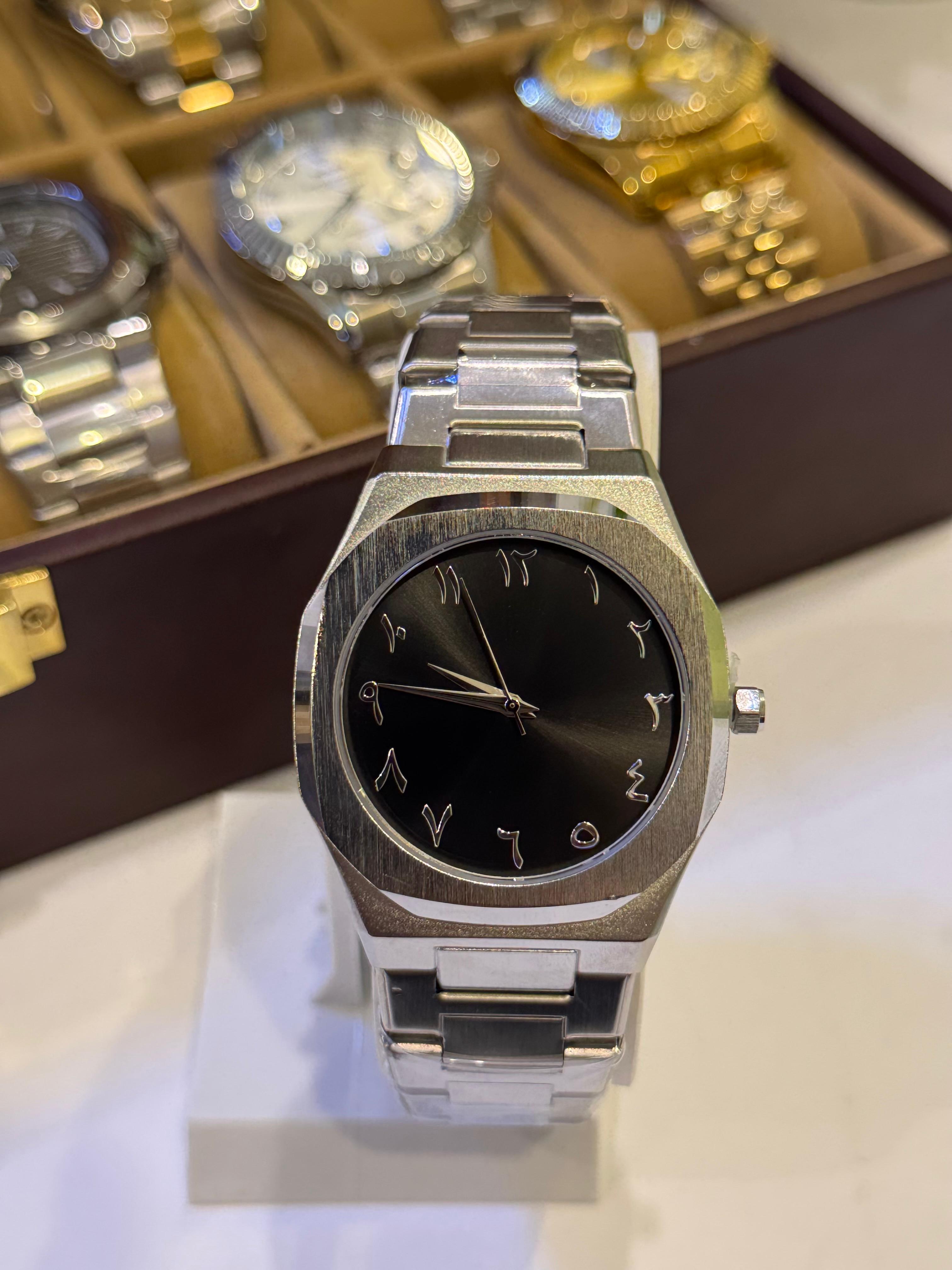 Aura Arabic Numeral Stainless Steel Watch